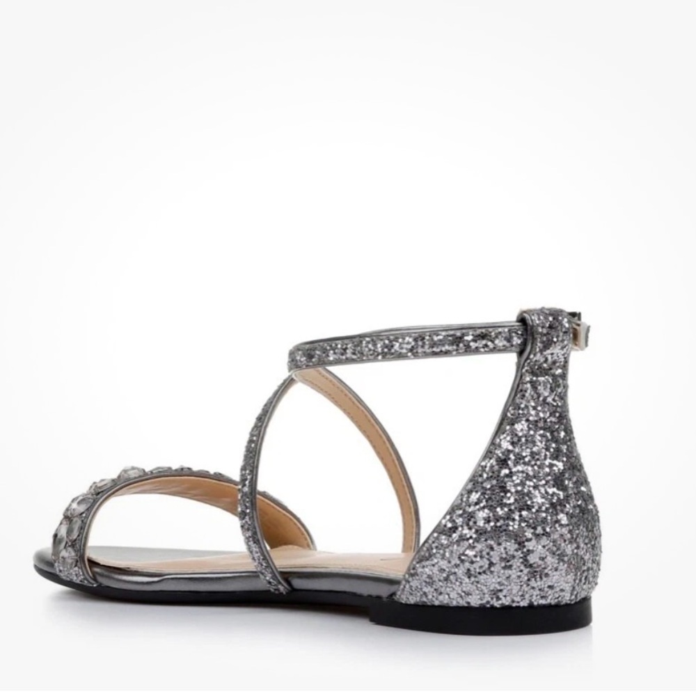 Jewel Badgley Mischka Osome Glitter Sandal Size 10 - Picture 4 of 13